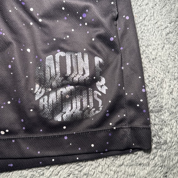Bacon And Barbells Men's SZ L Training Shorts Fitness Purple Galaxy Design - Picture 6 of 12